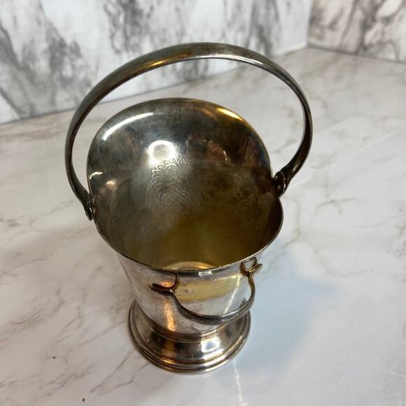 Vintage Yeoman Silver Plate on Brass Bucket Pitcher - Picture 2 of 5